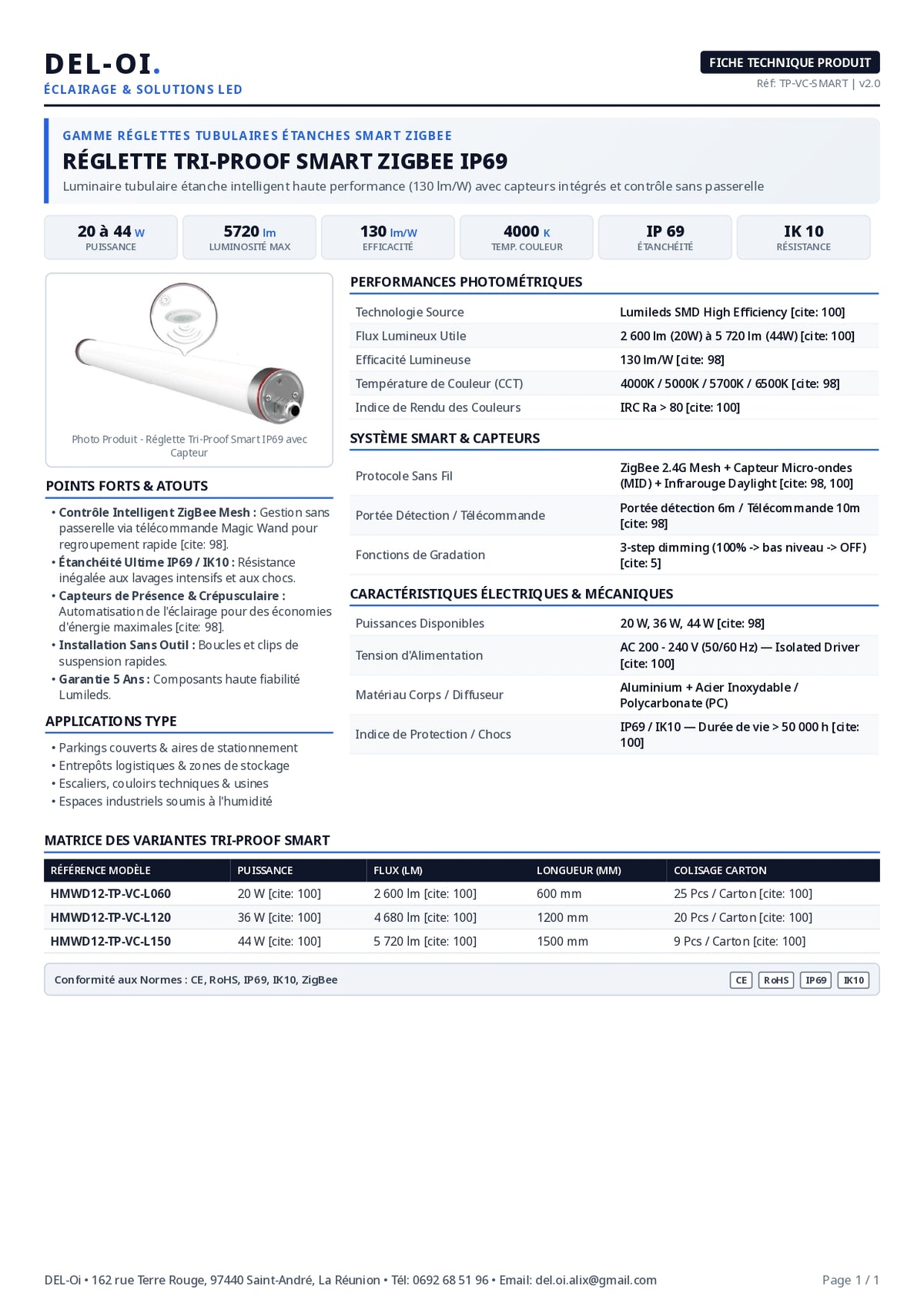 TRIPROOF TUBULAIRE INTELLIGENT SERIE HMWD12