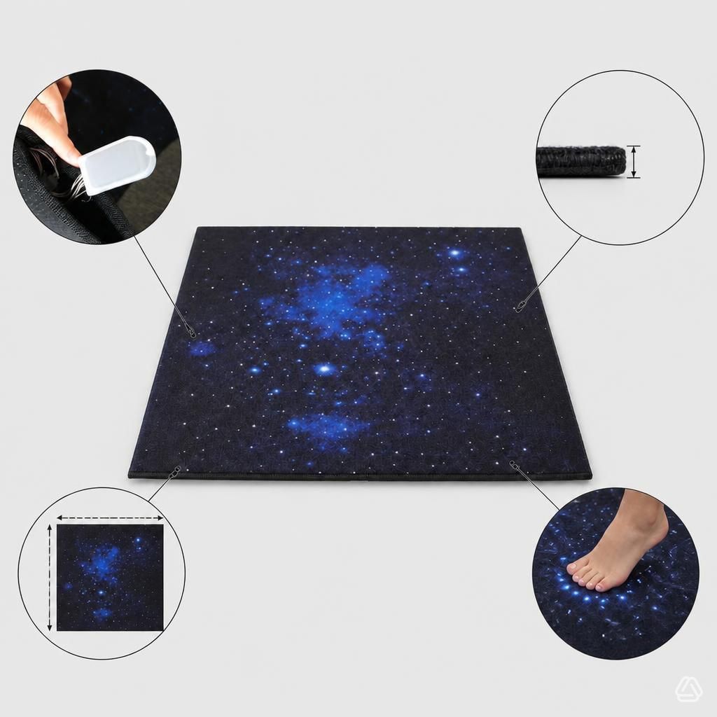 Tapis Sensoriel Étoilé Lumineux Fibres Optiques