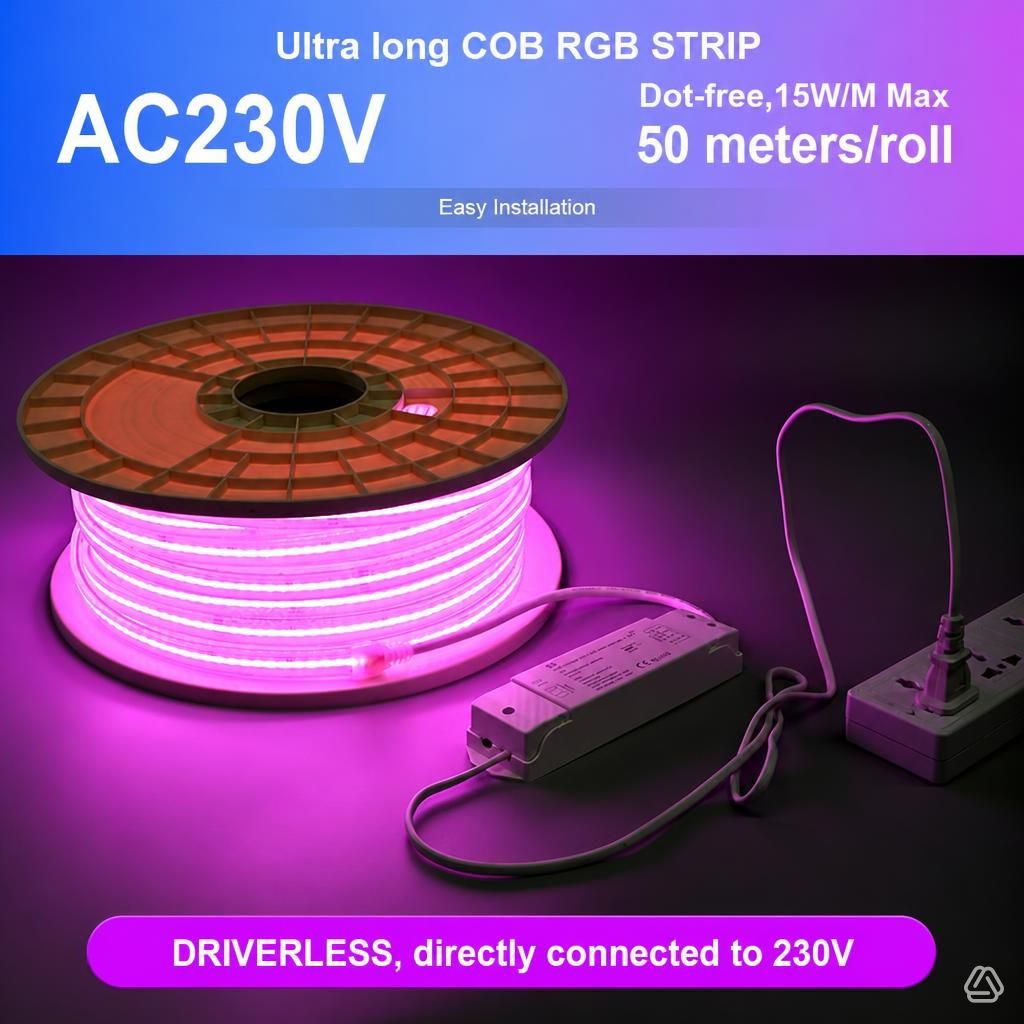 STRIPLED COB HAUTE TENSION RGB SERIE J2000H RLX 50M