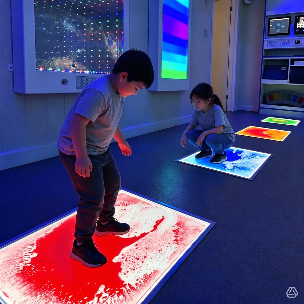 Dalles de Sol Liquides LED Interactives (Set de 6)