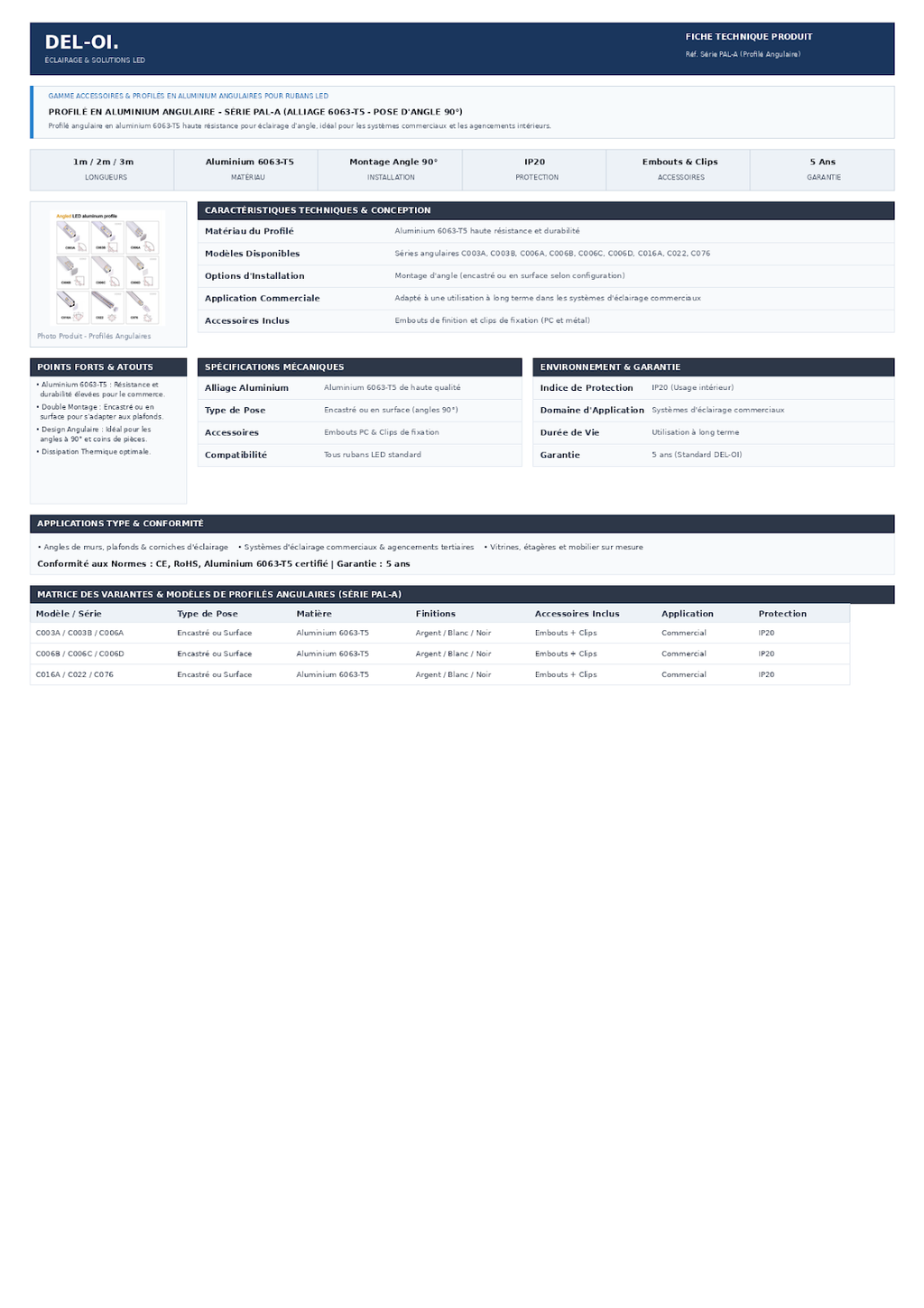 PROFILE ALUMINIUM ANGULAIRE SERIE PAL-A