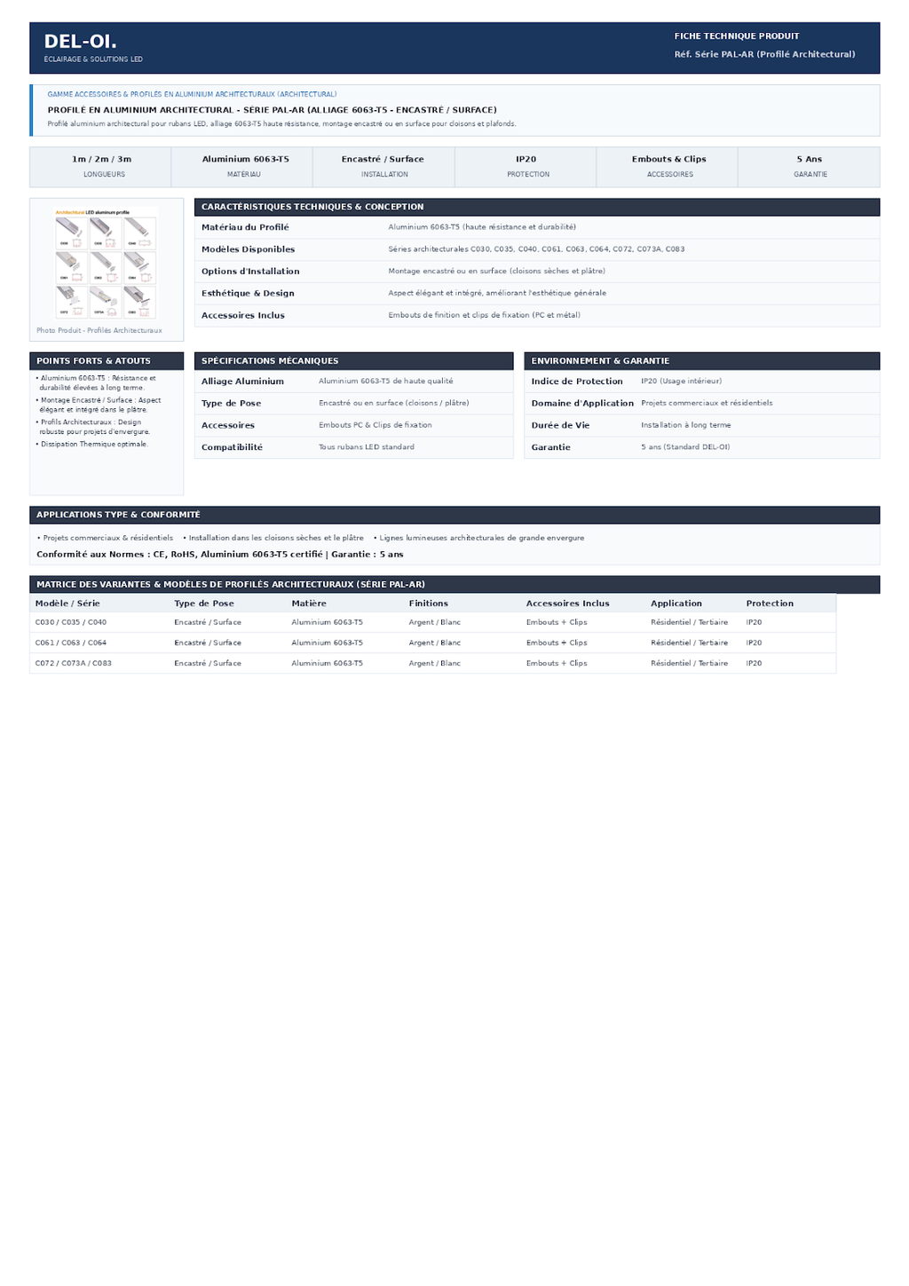 PROFILE ALUMINIUM ARCHITECTURAL SERIE PAL-AR