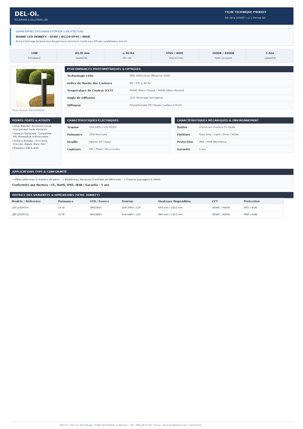 BORNE SERIE DONKEY IP65 IK08