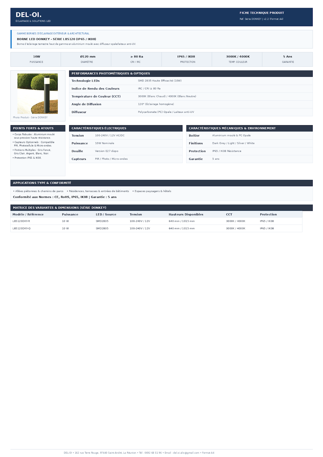 BORNE SERIE DONKEY IP65 IK08