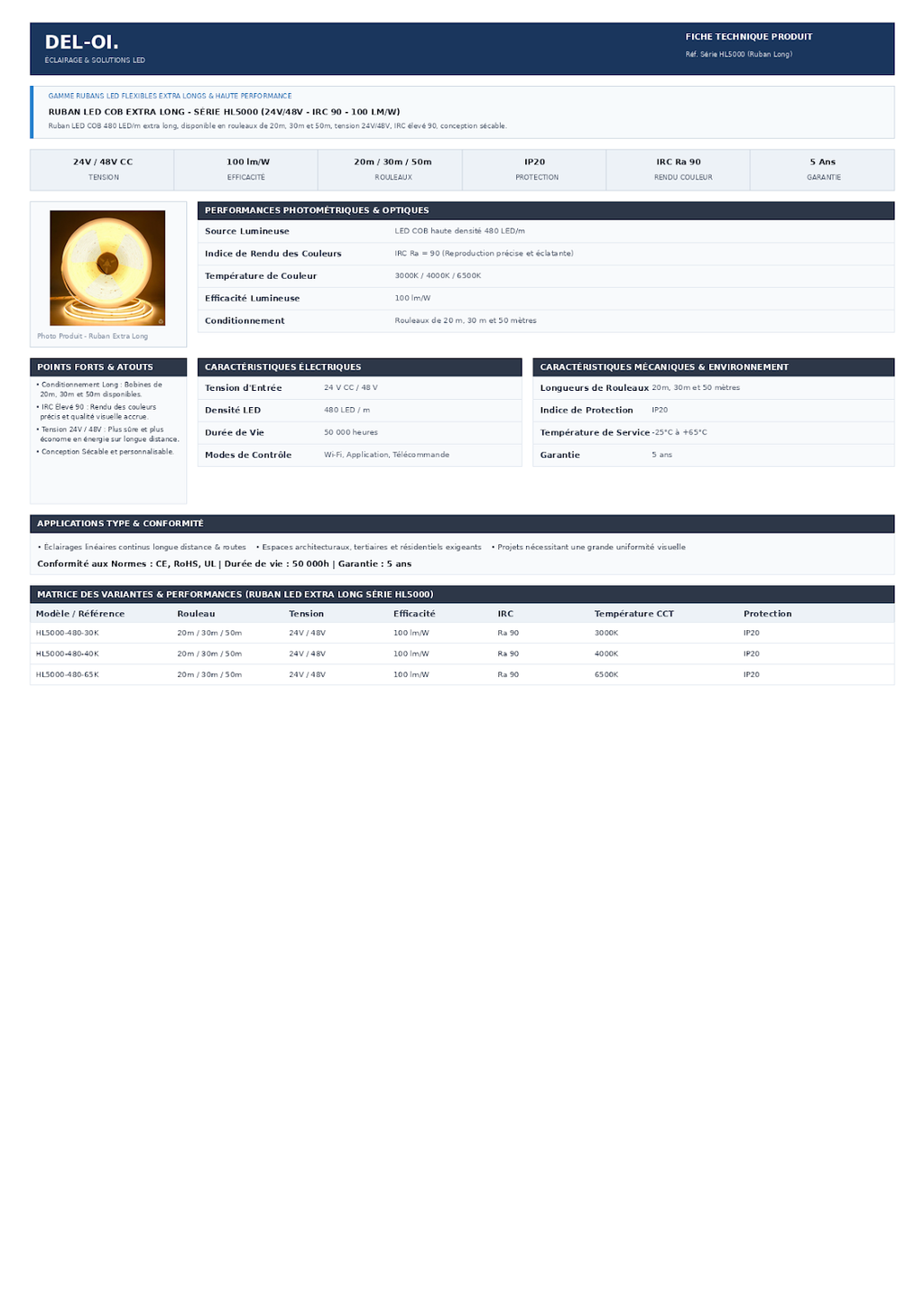STRIPLED COB EXTRA LONG SERIE HL5000