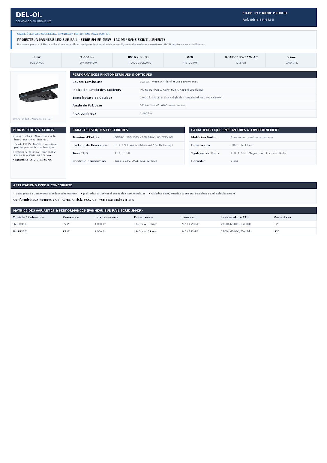 PANEL TRACK LIGHT SERIE ERS
