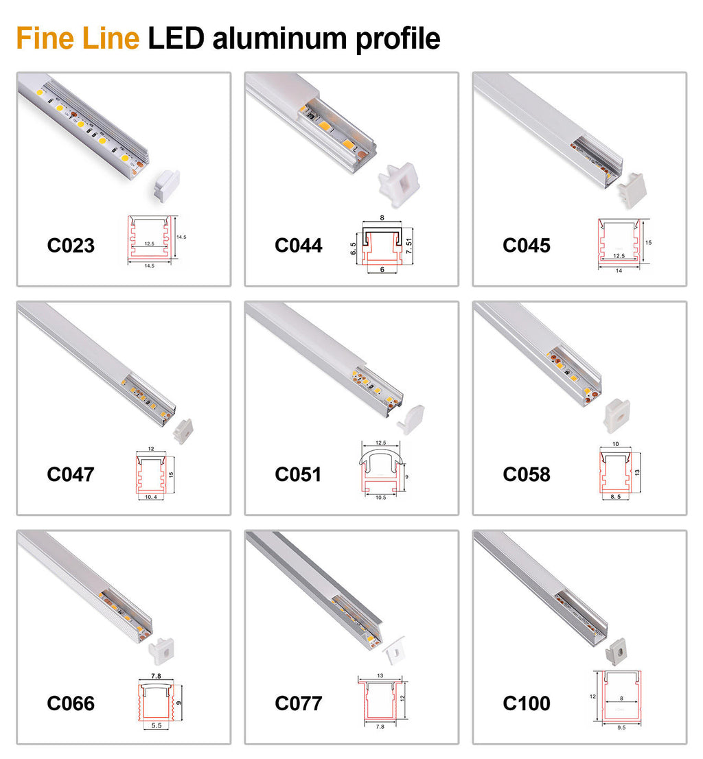 PROFILE ALUMINIUM POUR LIGNE FINE SERIE PAL-F